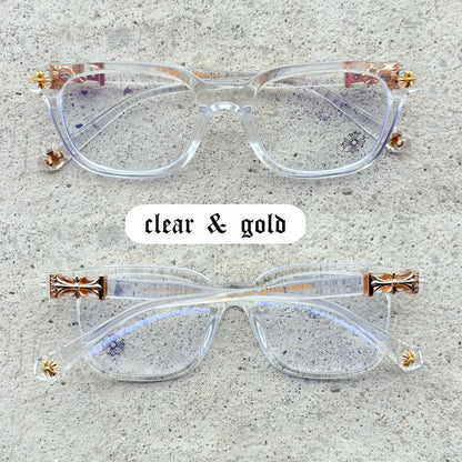 Luxi Chrome Glasses™️ - Clear & Gold