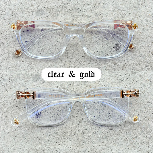Luxi Chrome Glasses™️ - Clear & Gold